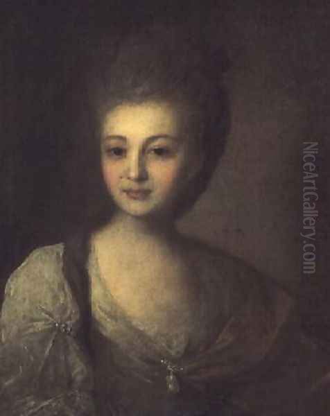 Portrait of Aleksandra P. Struyskaya 1754-1840 1772 Oil Painting by Fedor Rokotov