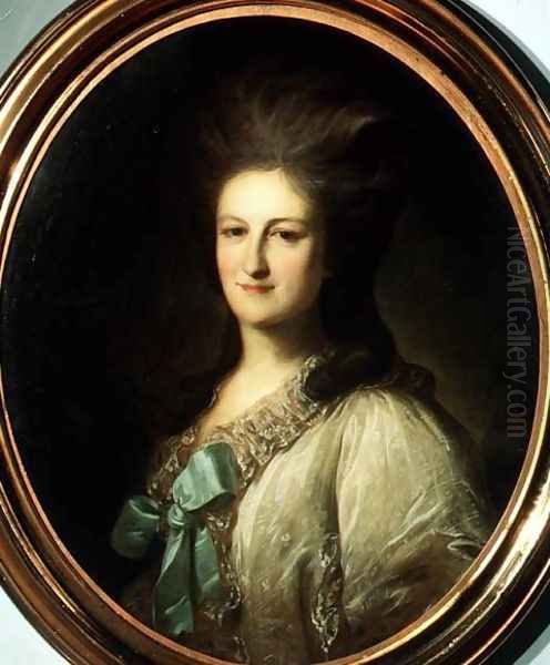 Portrait of V. Novosilcheva, 1780 Oil Painting by Fedor Rokotov