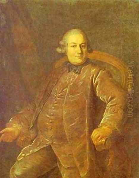 Portrait Of P I Vyrubov About 1768 Oil Painting by Fedor Rokotov