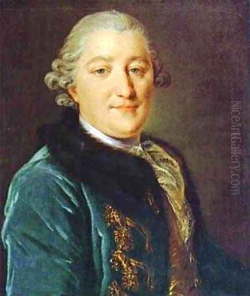 Portrait Of Count I G Orlov 1762-65 2 Oil Painting by Fedor Rokotov