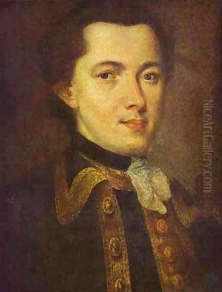 Portrait Of An Unknown Man 1757 Oil Painting by Fedor Rokotov