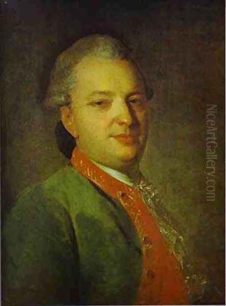 Portrait Of The Poet V I Maykov 1760s Oil Painting by Fedor Rokotov