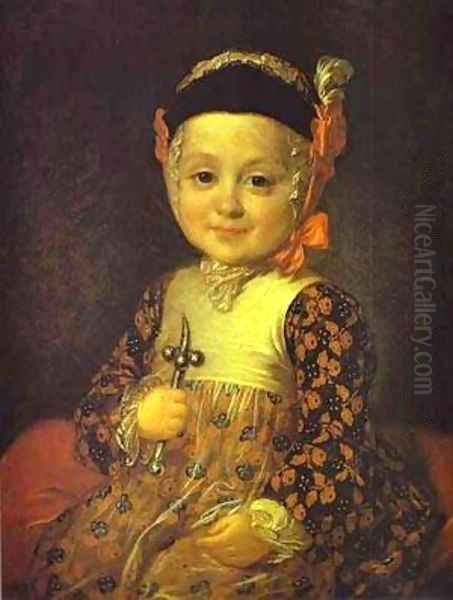 Portrait Of Count Alexey Bobrinsky As A Child 1760s Oil Painting by Fedor Rokotov