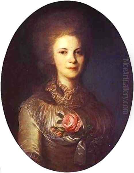 Portrait Of V N Surovtseva 1780s Oil Painting by Fedor Rokotov