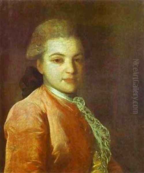 Portrait Of Count Illarion Ivanovich Vorontsov (1760-1791) 1770s Oil Painting by Fedor Rokotov