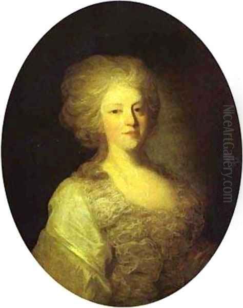 Portrait Of Praskovya Nikolayevna Lanskaya 1790s Oil Painting by Fedor Rokotov