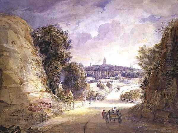 View of Wolverhampton Oil Painting by Thomas Charles Leeson Rowbotham