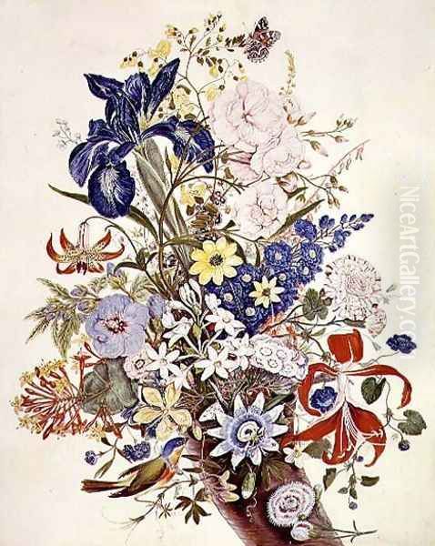 Mixed flowers in a cornucopia, c.1768 Oil Painting by Thomas Robins