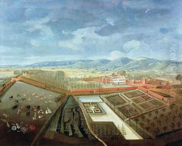 Panoramic View of Charlton Park, c.1745 Oil Painting by Thomas Robins