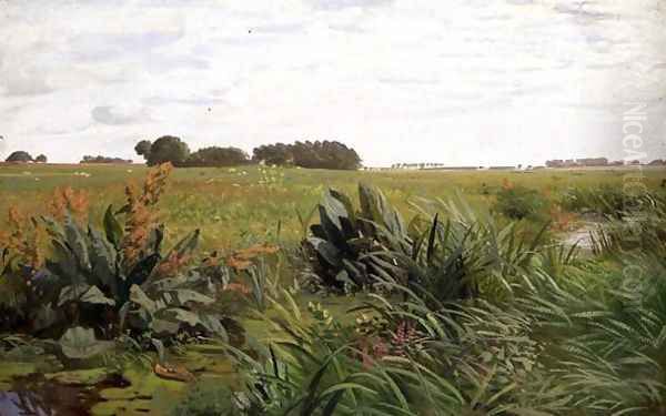 Between Geest and Marsh, c.1880 Oil Painting by Valentin Ruths