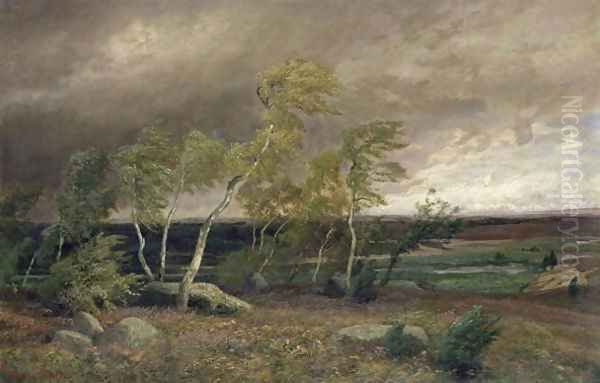 The Heath in a Storm, 1896 Oil Painting by Valentin Ruths