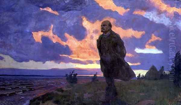 Vladimir Ilyich Lenin 1870-1924 on the Shore, 1934 Oil Painting by Arkadij Aleksandrovic Rylov