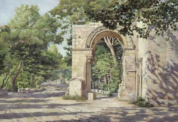 Les Aliscamps, Arles Oil Painting by Frank Randal