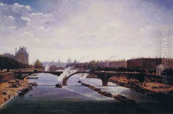 Le pont de solferino, Paris Oil Painting by Enric de Rossi-Gazzoli