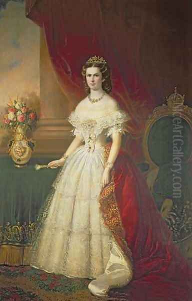 Empress Elizabeth of Bavaria 1837-98, 1863 Oil Painting by Franz Russ