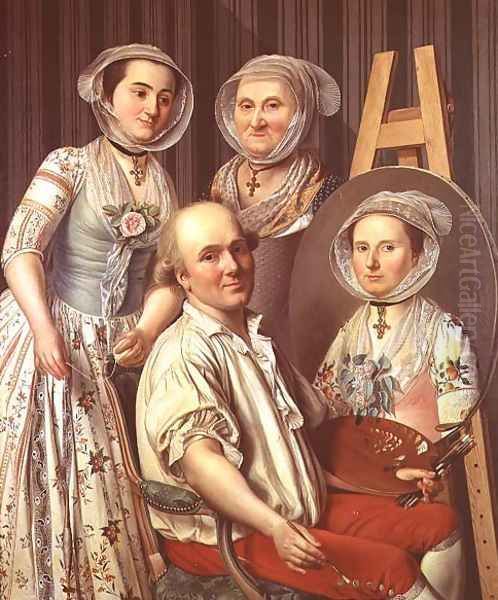 The Artist and His Family Oil Painting by Antoine Raspal