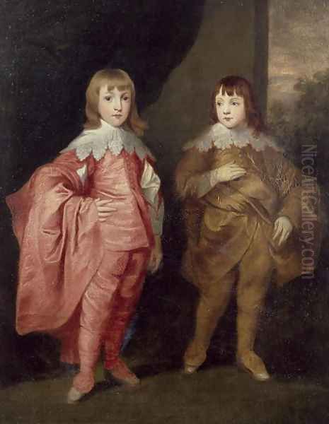 George Villiers, Duke of Buckingham And His Brother, Lord Francis Villiers, 1636, after Van Dyck Oil Painting by Thomas Robson