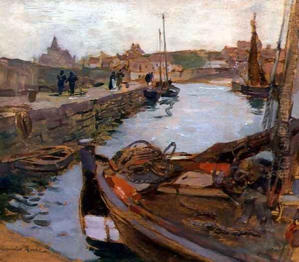 The Harbour, St. Monance Oil Painting by Alexander Ignatius Roche