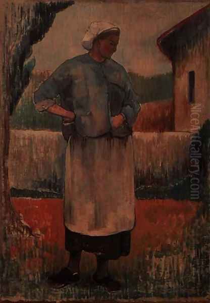 Farmers Wife in Clogs, 1892 Oil Painting by Louis Roy