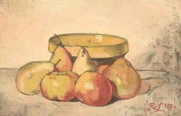 Nature morte aux pommes et poires Oil Painting by Louis Roy