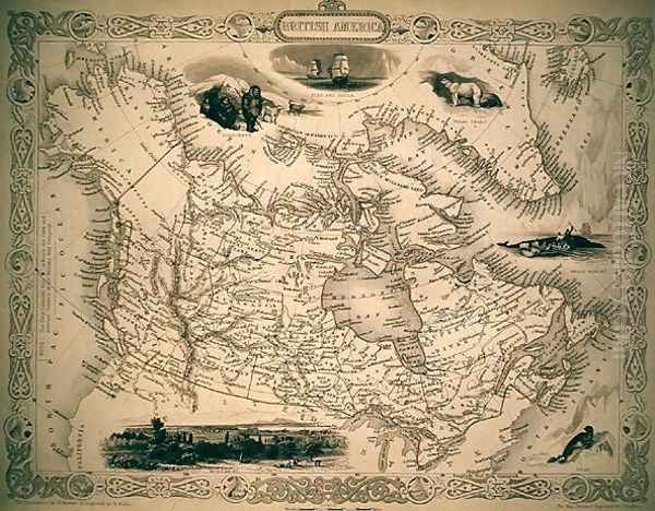 Map of British America Oil Painting by John Rapkin