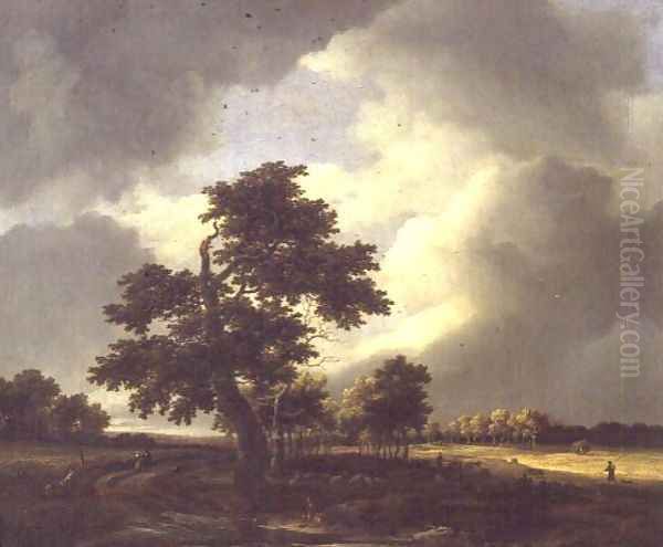 Landscape with Shepherd Oil Painting by Jacob Salomonsz. Ruysdael