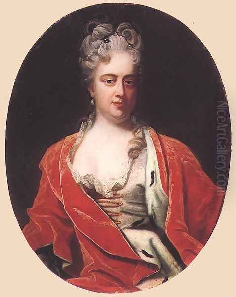 Portrait of Princess Sarolta Amalia, the Wife of Ferenc Rakoci II 1704 Oil Painting by David the Elder Richter