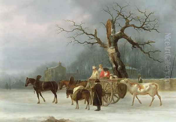 The Skyrack Oak, Leeds, 1830 Oil Painting by Joseph Rhodes