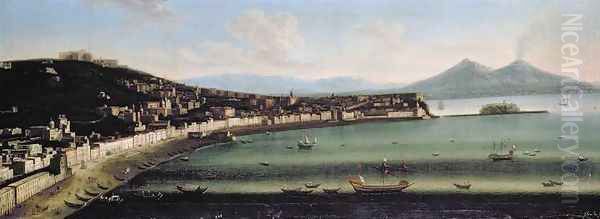 The Bay of Naples from the West, 1710 Oil Painting by Tommaso Ruiz