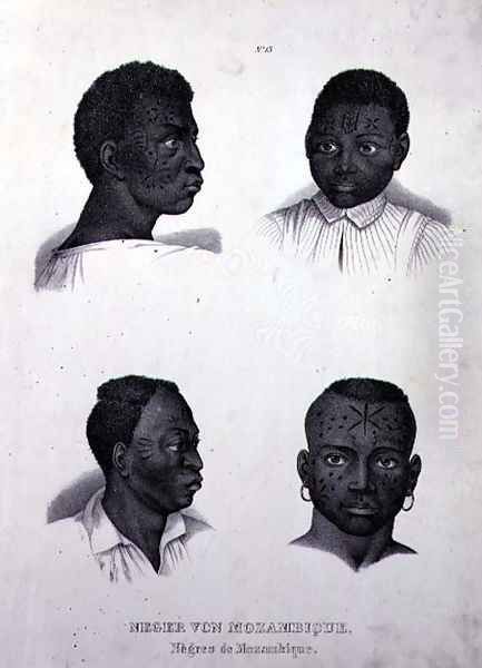 Negroes of Mozambique, c.1850 Oil Painting by Johann Moritz Rugendas