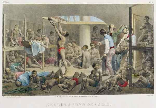 Slaves in the Hold, engraved by Deroi, published by Engelmann and Cie, 1827-35 Oil Painting by Johann Moritz Rugendas