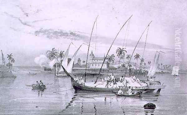 The Island of Itaparica, Brazil, engraved by Leon Jean Baptiste Sabatier fl.1827-87 and Victor Adam 1801-66 c.1835 Oil Painting by Johann Moritz Rugendas