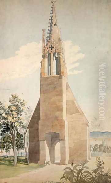 The Gothic Chapel near Witzenhausen Oil Painting by Ludwig Sigismund Ruhl