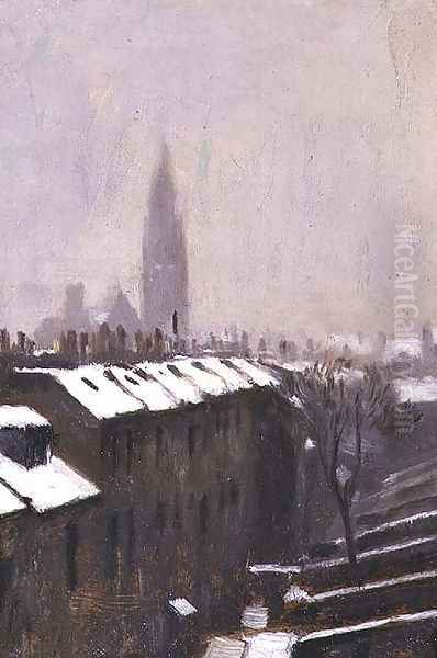 Duke Street under Snow, Edinburgh, 1870 Oil Painting by Sir George Reid