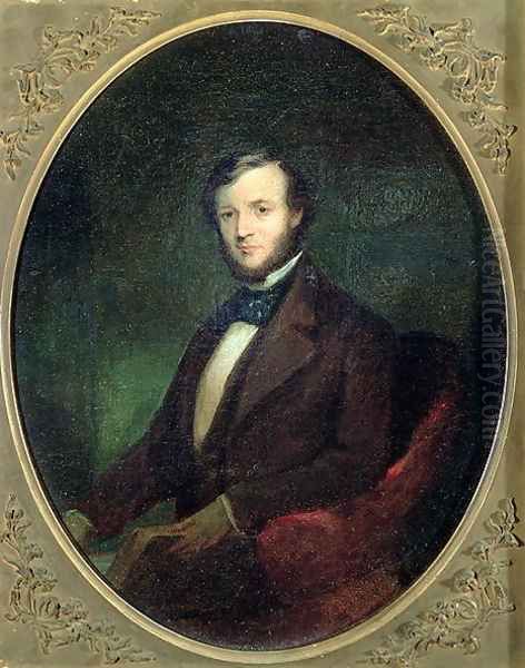 Robert Browning 1812-89 1853 Oil Painting by Thomas Buchanan Read