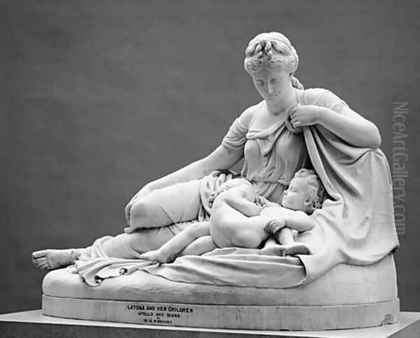 Latona and Her Children, Apollo and Diana Oil Painting by William Henry Rinehart