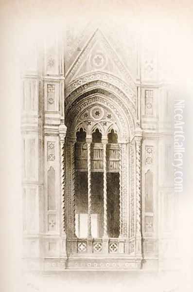 Tracery from the Campanile of Giotto, Florence, from The Seven Lamps of Architecture by John Ruskin, engraved by James Charles Armytage c.1820-97 published 1894 Oil Painting by John Ruskin