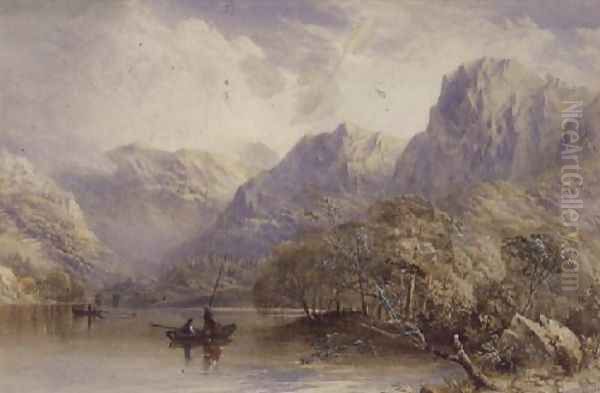 Thirlmere Lake District Oil Painting by Thomas Leeson the Elder Rowbotham