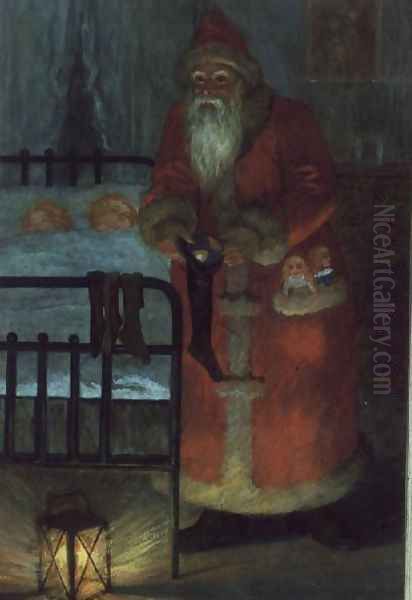 Father Christmas 2 Oil Painting by Karl Roger