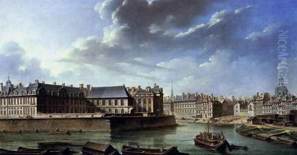 The Eastern Tip of Ile Saint-Louis Oil Painting by Nicolas Raguenet