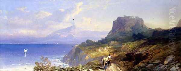 Taormina, 1861 Oil Painting by Thomas Miles Richardson