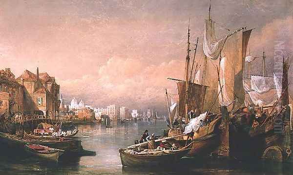 The Thames at Greenwich Oil Painting by Thomas Miles Richardson