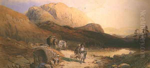 Returning from the Hill Oil Painting by Thomas Miles Richardson