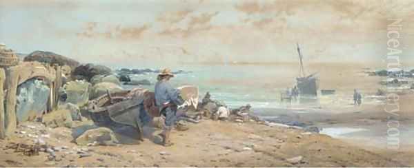 Bonchurch, Isle of Wight Oil Painting by Thomas Miles Richardson