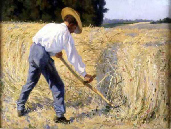 Threshing the Wheat Oil Painting by Richard Reimans