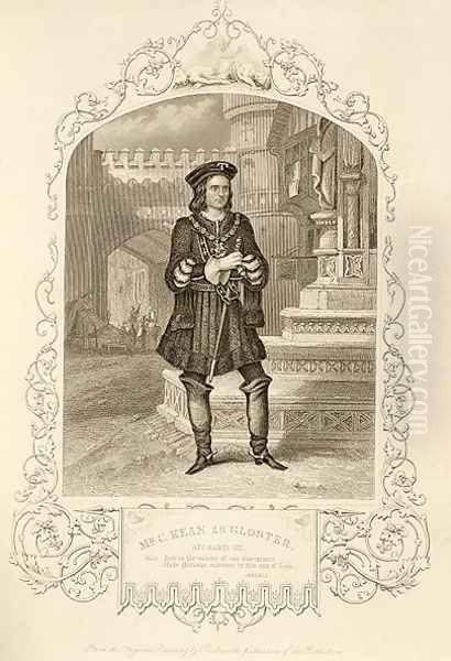 Mr C. Kean as Gloster, Act I Scene 1, in Richard III, by William Shakespeare 1564-1616 Oil Painting by Alexander Reid