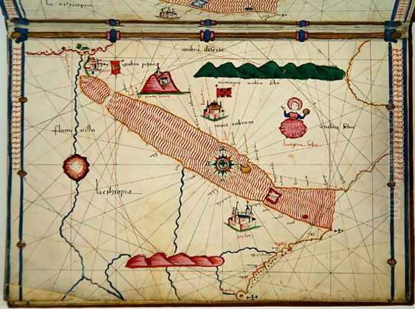 Ms Ital 550.0.3.15 fol.6r Map of Egypt, from the Carte Geografiche Oil Painting by Jacopo Russo