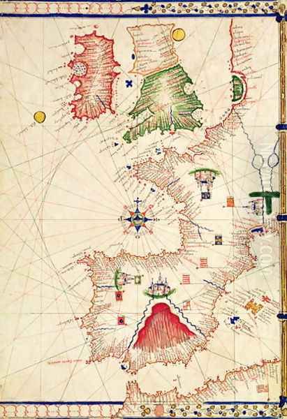 Ms Ital 550.0.3.15 fol.2r Map of Europe, from Carte Geografiche Oil Painting by Jacopo Russo