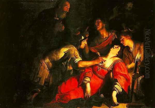 The Death of Lucretia Oil Painting by Francesco Rustici