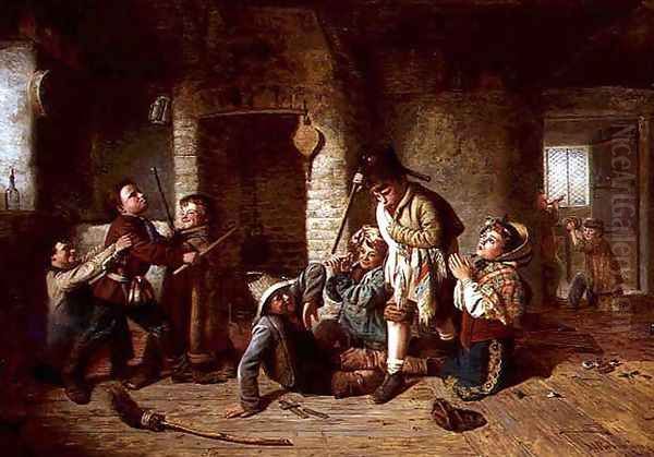 Playing Soldiers, 1862 Oil Painting by Matthias Robinson